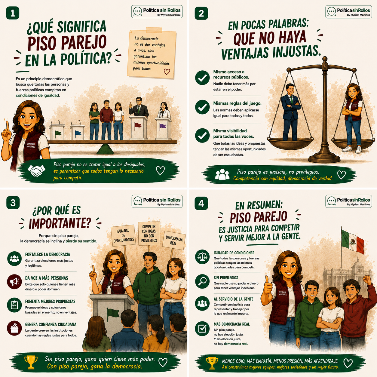 Carrusel sobre qué significa piso parejo en la política, igualdad de condiciones y competencia democrática