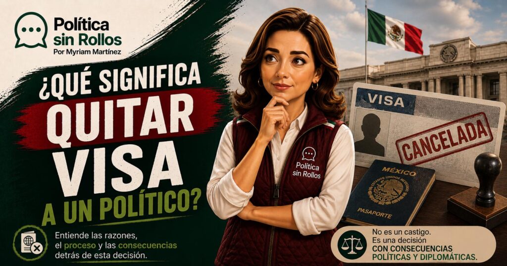 Cuando otro país le retira la visa a un político mexicano comienzan las especulaciones. ¿Significa que cometió un delito? ¿México debe investigarlo? ¿Dónde entra la soberanía? Una explicación interactiva para distinguir decisiones migratorias, responsabilidades legales y debate político.
